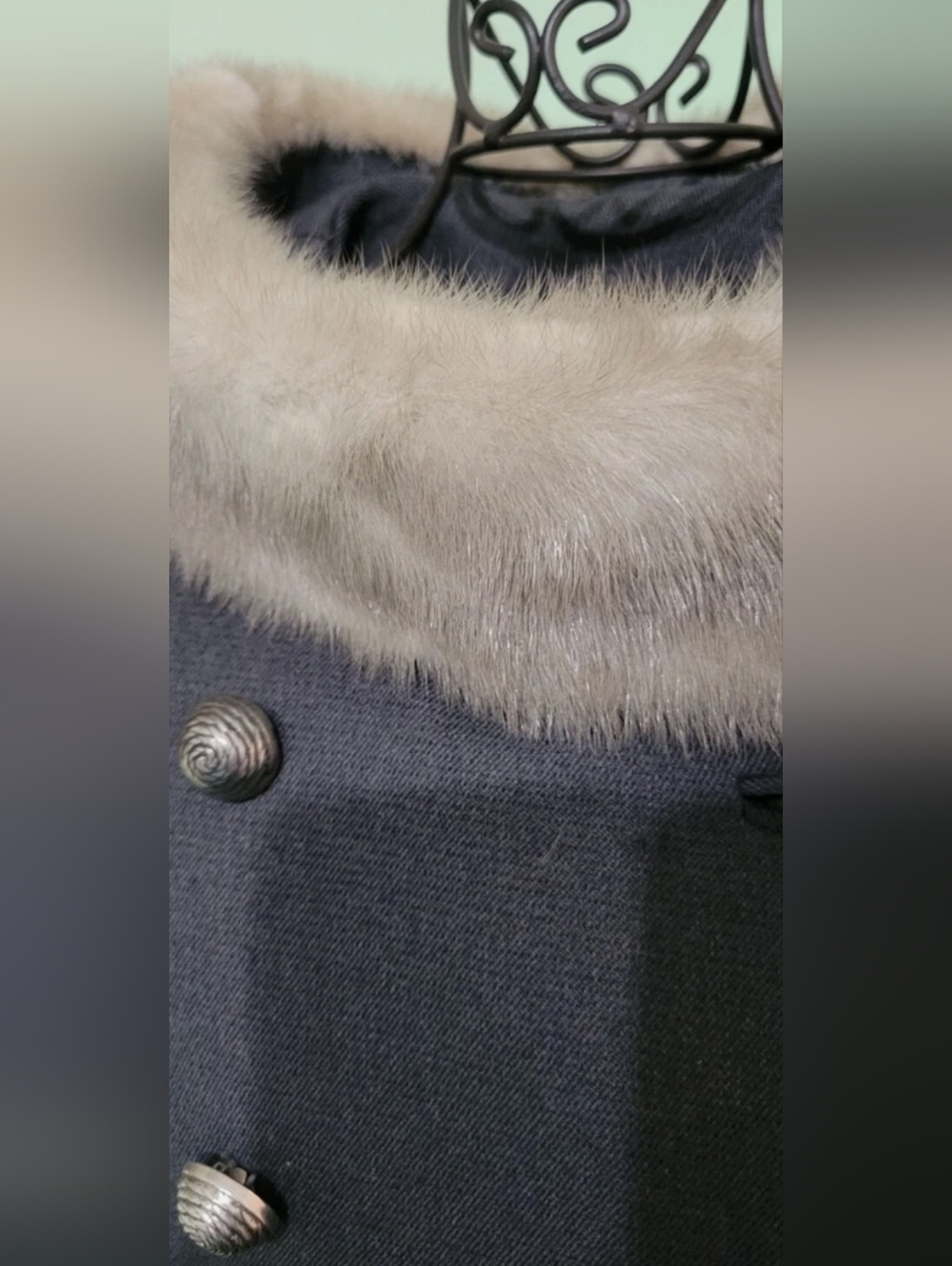 Vintage Stevens Forestmann Wool Mink Coat S M Grey - Picture 7 of 11